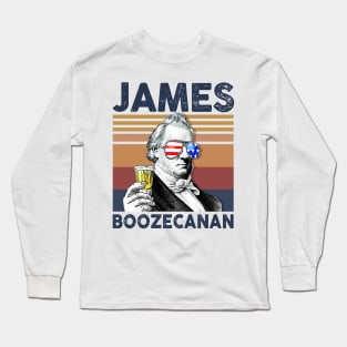 James Boozecanan US Drinking 4th Of July Vintage Shirt Independence Day American T-Shirt Long Sleeve T-Shirt